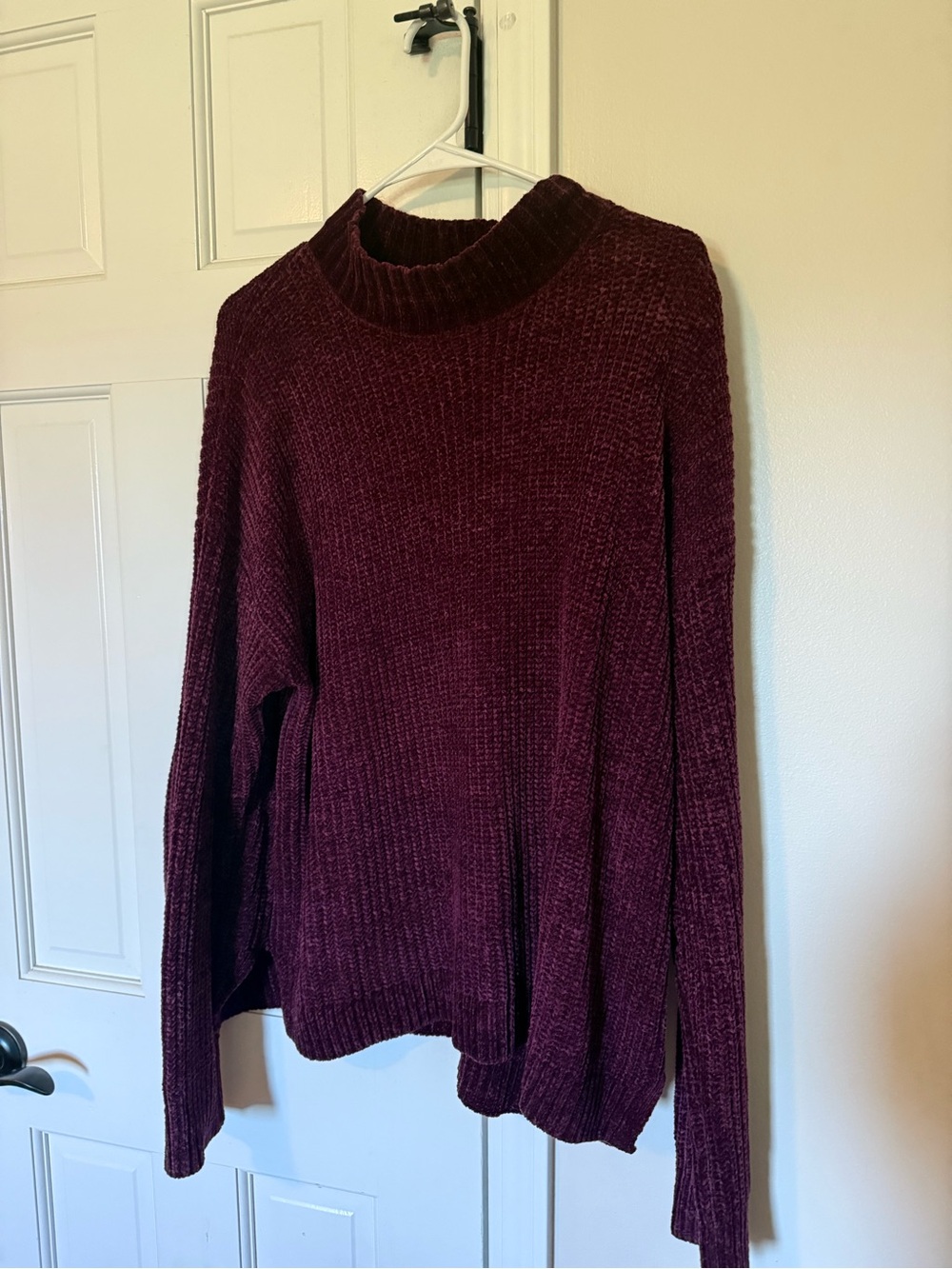 Women’s Chenille Turtleneck Sweater - Burgundy